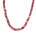Norwegian Thulite 40.00 ctw Beaded Necklace in Rhodium Over Sterling Silver 18 Inches - Sticky add to cart bar