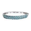 Betroka Blue Apatite Bangle Bracelet in Rhodium Over Sterling Silver (6.50 In) 10.60 ctw - Sticky add to cart bar