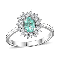 Premium Boyaca Colombian Emerald, Moissanite Ocean Dawn Ring in Rhodium Over Sterling Silver (Size 10.0) 0.75 ctw