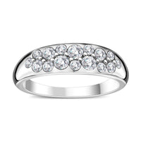 Moissanite Ring in rhodium Sterling Silver 1.11 ctw