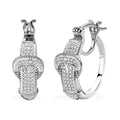 Karis Diamond Accent Buckle Earrings in Platinum Bond - Sticky add to cart bar