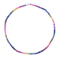Multi Sapphire 169.20 ctw Beaded Necklace in Rhodium Over Sterling Silver 20 Inches - Sticky add to cart bar
