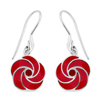 Mediterranean Coral Earrings in Sterling Silver