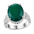 Karis Green Onyx Solitaire Ring in Platinum Bond (Size 10.0) 7.90 ctw - Sticky add to cart bar