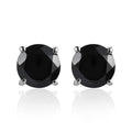 Doorbuster Thai Black Spinel Solitaire Stud Earrings in Stainless Steel 4.65 ctw - Sticky add to cart bar