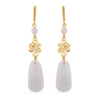 Natural Jade 21.20 ctw Lever Back Earrings in 18K Vermeil Yellow Gold Over Sterling Silver