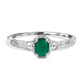 Karis Verde Onyx 14.30 ctw Floral Bangle Bracelet in Platinum Bond (7.25 In) - Sticky add to cart bar