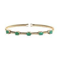 Doorbuster Luxoro 10K Yellow Gold AAA Montepuez Ruby Bangle Bracelet (7.25 In) (6.90 g) 3.00 ctw