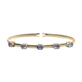 Luxoro AAA Ceylon Blue Sapphire 2.75 ctw Cuff Bracelet in 10K Yellow Gold (7.25 In) 7 Grams - Sticky add to cart bar