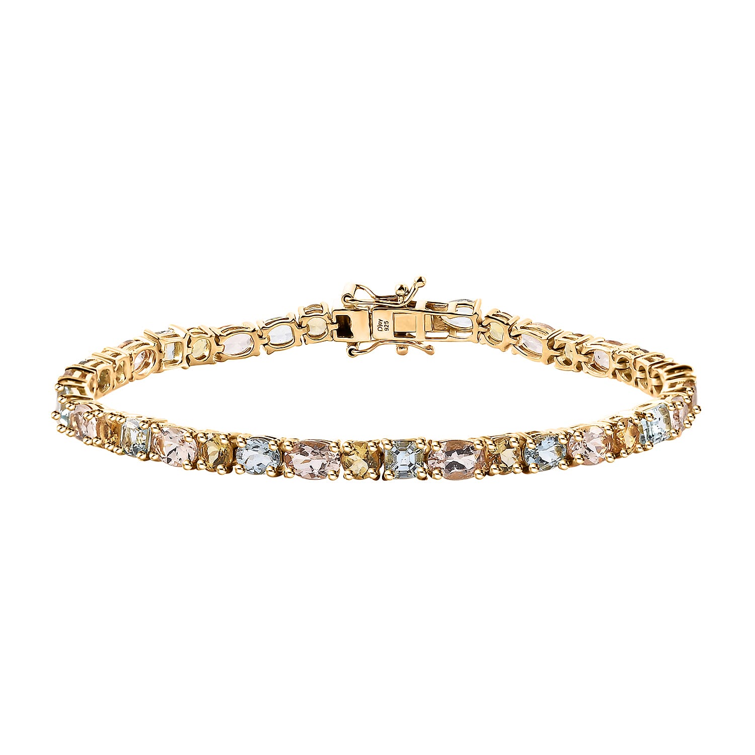 Multi Gemstone Bracelet in 18K Vermeil YG Over Sterling Silver (8.00 In) 12.20 ctw