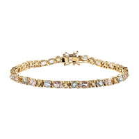 Multi Gemstone Bracelet in 18K Vermeil YG Over Sterling Silver (8.00 In) 12.20 ctw