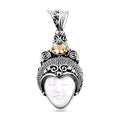 Bali Goddess Carved Bone and Brazilian Citrine 1.10 ctw Pendant without Chain in Sterling Silver - Sticky add to cart bar