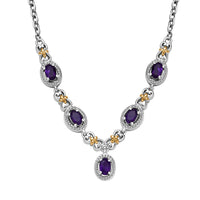 Doorbuster Karis African Amethyst Necklace (18 Inches) in 18K YG Plated and Platinum Bond 2.10 ctw