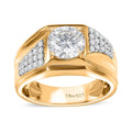 Moissanite (Rnd 8mm) Men's Ring in 18K Vermeil YG Over Sterling Silver (Size 10.0) 2.20 ctw - Sticky add to cart bar