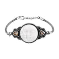 Bali Goddess Carved Bone and Brazilian Citrine 2.20 ctw Bracelet in Sterling Silver (7.25 In) - Sticky add to cart bar