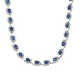 Doorbuster Betroka Blue Apatite, Moissanite Necklace (18 Inches) in Rhodium Over Sterling Silver 13.25 ctw - Sticky add to cart bar