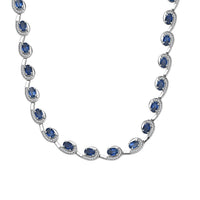 Doorbuster Betroka Blue Apatite, Moissanite Necklace (18 Inches) in Rhodium Over Sterling Silver 13.25 ctw