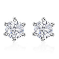 Moissanite 1.90 ctw Solitaire Stud Earrings in Rhodium Over Sterling Silver - Sticky add to cart bar