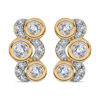 Moissanite 1.00 ctw Earrings in 18K Vermeil Yellow Gold Over Sterling Silver