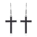 Shungite 1.00 ctw Inlay Cross Earrings in Stainless Steel - Sticky add to cart bar