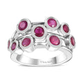 Doorbuster Niassa Ruby (FF) Bubbles Ring in Rhodium Over Sterling Silver (Size 7.0) 2.50 ctw - Sticky add to cart bar