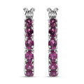 D'Joy Radiant Ember Garnet 5.40 ctw Inside-out Hoop Earrings in Rhodium Over Sterling Silver - Sticky add to cart bar