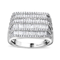 Diamond Men's Ring in Platinum Over Sterling Silver (Size 10.0) (Del. in 8-10 Days) 2.00 ctw