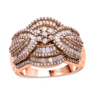 Natural Champagne Diamond Ring in Vermeil RG Over Sterling Silver (Size 10.0) (Del. in 8-10 Days) 2.10 ctw