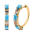Premium Sleeping Beauty Turquoise and AAA Turkizite Hoop Earrings in 18K Vermeil YG Over Sterling Silver 5.10 ctw - Sticky add to cart bar