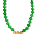 Green Jade (D) and Chrome Diopside 600.50 ctw Dragon Necklace 20 Inches in 18K Vermeil Yellow Gold Over Sterling Silver - Sticky add to cart bar