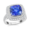 Celestial Azure Certified & Appraised Rhapsody AAAA Tanzanite and E-F VS Diamond 5.75 ctw Ring in 950 Platinum 10.45 Grams - Sticky add to cart bar