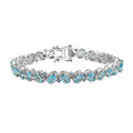 TLV Betroka Blue Apatite Bracelet in Rhodium Over Sterling Silver (7.25 In) 11.60 ctw - Sticky add to cart bar