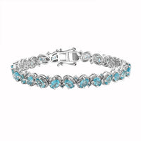 TLV Betroka Blue Apatite Bracelet in Rhodium Over Sterling Silver (7.25 In) 11.60 ctw