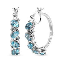 TLV Betroka Blue Apatite Earrings in Rhodium Over Sterling Silver 5.10 ctw