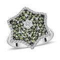 Doorbuster Blue Diamond (IR), Diamond Star Ring in Platinum Over Sterling Silver (Size 10.0) 1.00 ctw - Sticky add to cart bar