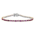 Radiant Ember Garnet 11.65 ctw Tennis Bracelet in 18K Vermeil YG and Rhodium Sterling Silver (8.00 In) - Sticky add to cart bar