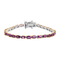 D'Joy Radiant Ember Garnet 10.75 ctw Tennis Bracelet in Vermeil YG and Rhodium Over Sterling Si (7.25 In) - Sticky add to cart bar