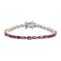D'Joy Radiant Ember Garnet 10.75 ctw Tennis Bracelet in Vermeil YG and Rhodium Over Sterling Si (7.25 In)