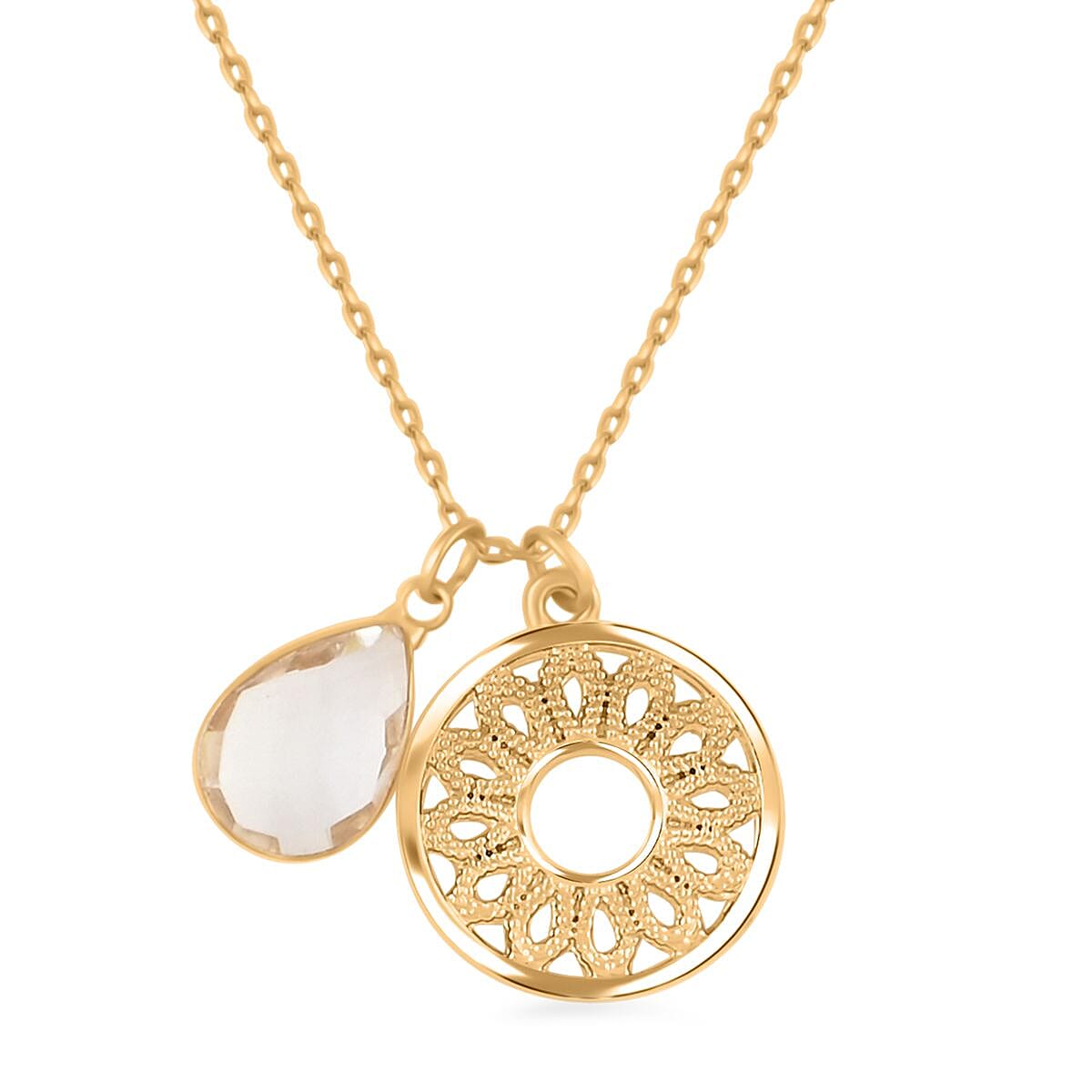 White Diamond Necklace (18 Inches) in Goldtone 3.50 ctw