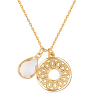 White Diamond Necklace (18 Inches) in Goldtone 3.50 ctw