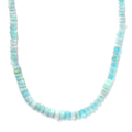 Enhanced Blue Opal 110.00 ctw Beaded Necklace in Stainless Steel 20 Inches - Sticky add to cart bar