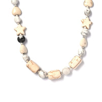 Howlite 200.65 ctw Beaded Necklace in Stainless Steel 20 Inches