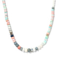 Blue Opal 95.20 ctw Beaded Necklace in Stainless Steel 20 Inches - Sticky add to cart bar