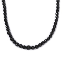 Thai Black Spinel 166.00 ctw Beaded Necklace in Stainless Steel 20 Inches