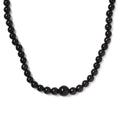 Black Spinel, Black Obsidian, Black Agate 160.00 ctw Necklace 20 Inches in Rhodium Over Stainless Steel - Sticky add to cart bar