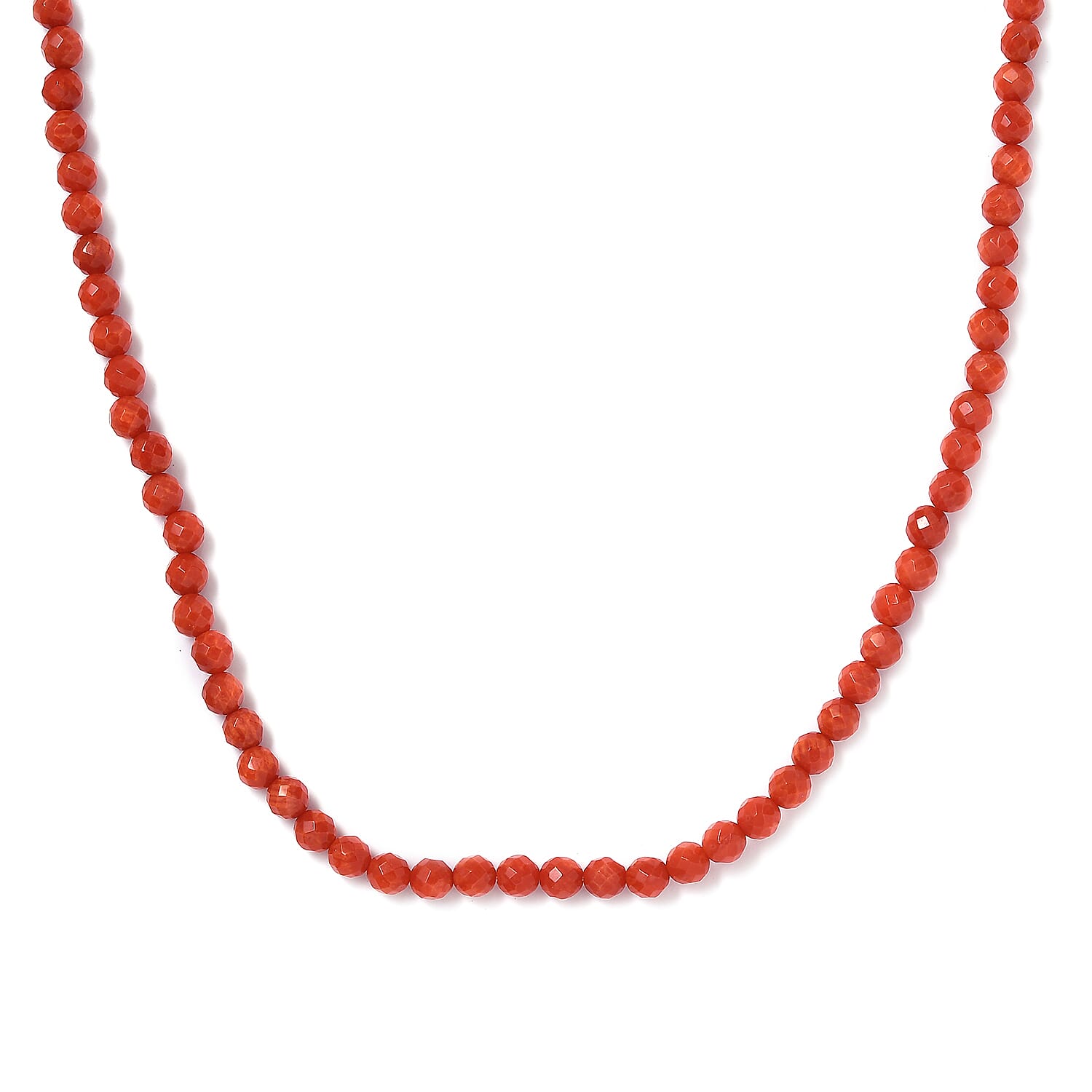 Coral 60.75 ctw Beaded Necklace in Stainless Steel 20 Inches