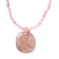 Galilea Rose Quartz 156.10 ctw Beaded Necklace in Stainless Steel 20 Inches - Sticky add to cart bar