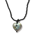 Malagasy Labradorite Pendant with Thai Black Spinel 49.35 ctw Beaded Necklace in Stainless Steel 20 Inches - Sticky add to cart bar