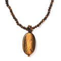 Tigers Eye 125.75 ctw Pendant with Beaded Necklace in Stainless Steel 20 Inches - Sticky add to cart bar