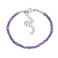 Karis African Amethyst Beaded Bracelet in Platinum Bond (6.50-8.00In) 8.25 ctw